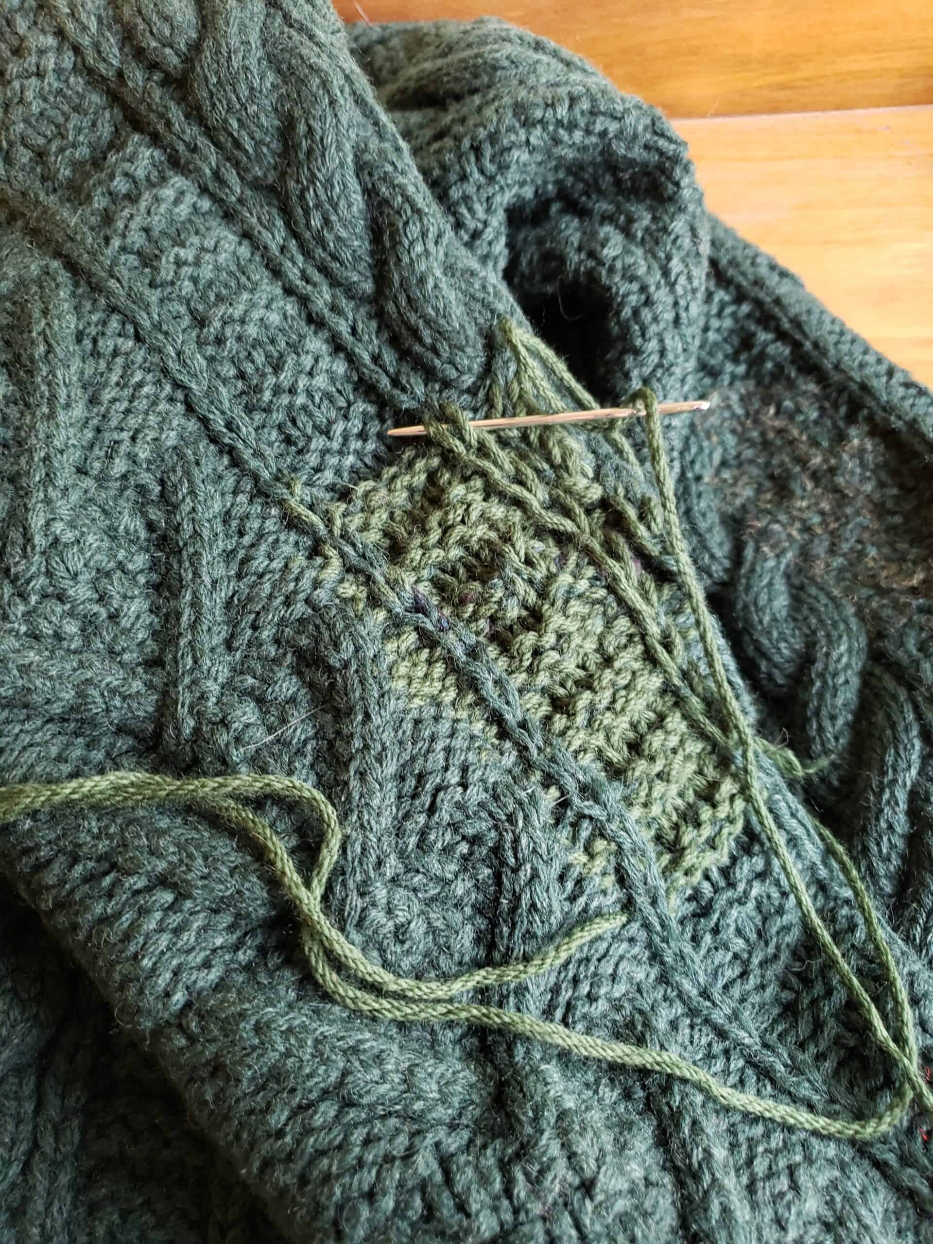 Visible Mending Learn Swiss Darning for Knitwear Sanborn Mills Farm