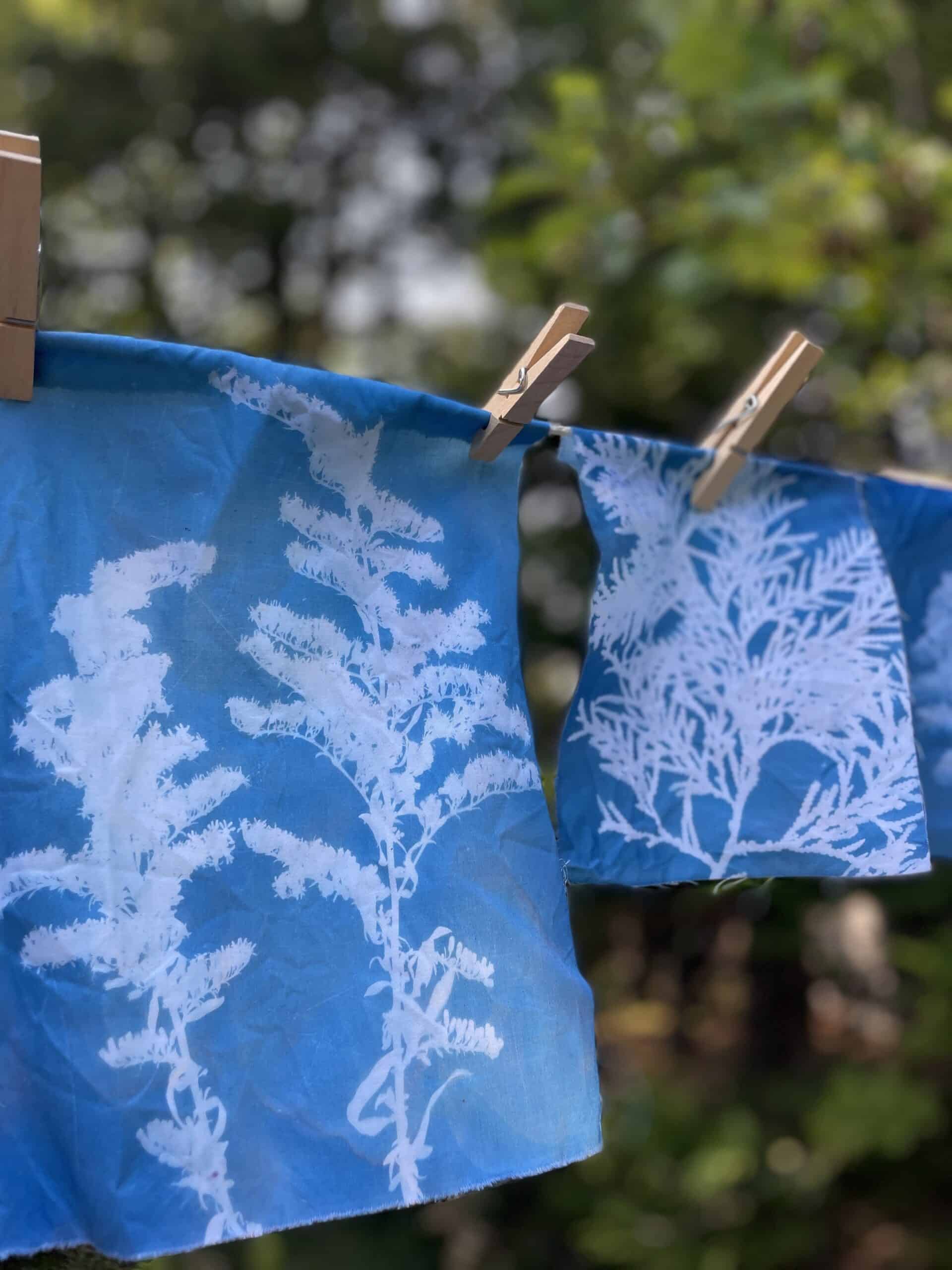 Cyanotype Printing and Mindful Stitching